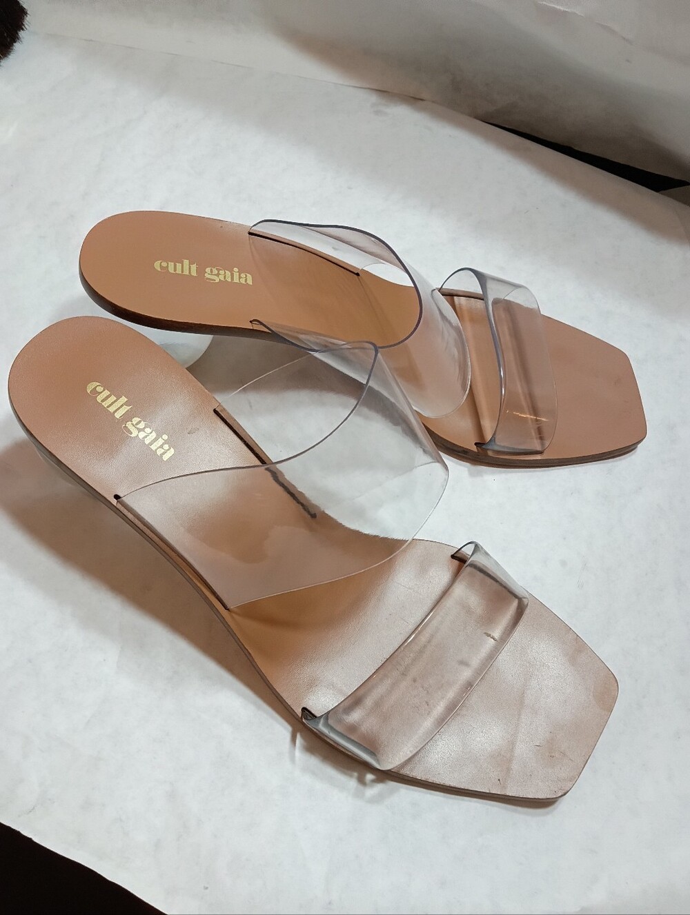 Cult Gaia Jila Vinyl Slide Sandals 40
